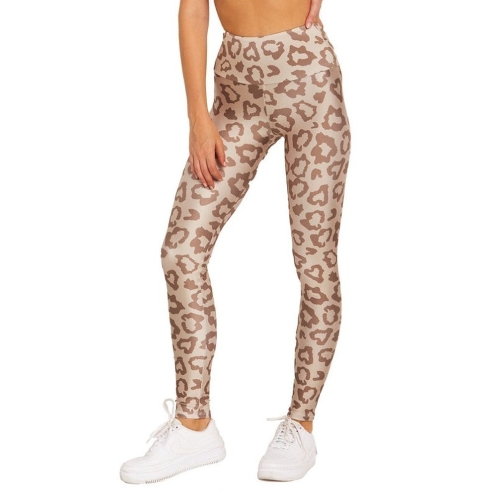 Goldsheep Clothing Leggings Brown Leopard Workout Leggings Size Large Womens
